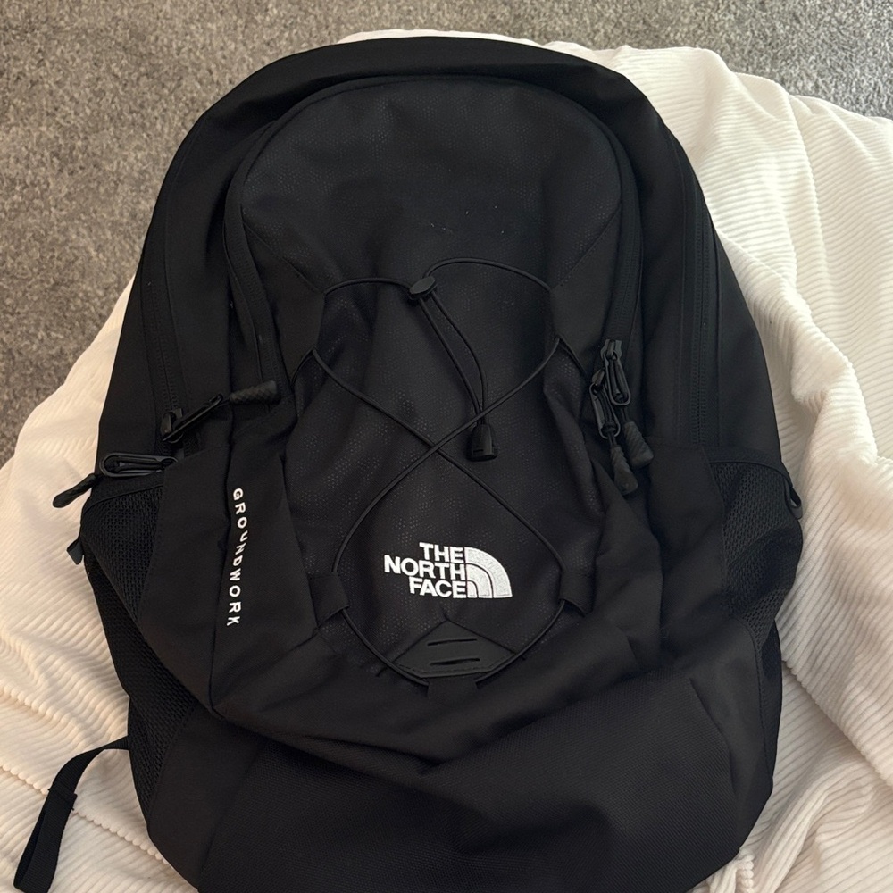 The North Face Black Backpack with White Logo